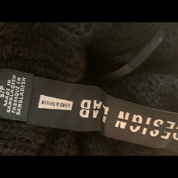 Lord & Taylor Black Waffle Knit Turtleneck Poncho - Picture 4 of 10